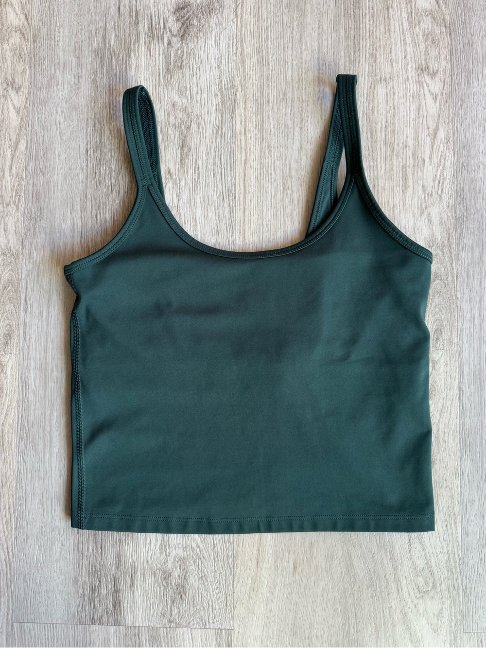 Girlfriend Collective Olive Army Green Gemma Scoop Cropped Tank Top Sports Bra M - Picture 2 of 8